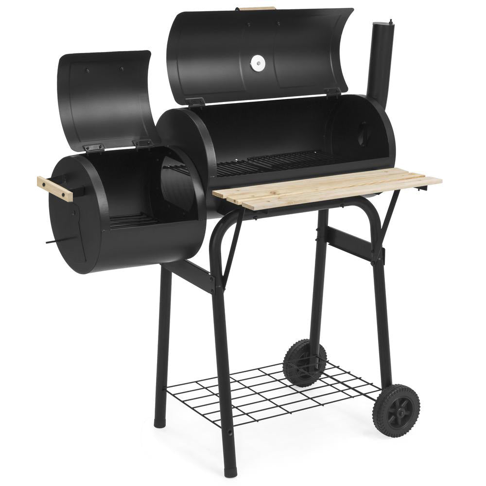2in1 faszenes BBQ grill és smoker-0