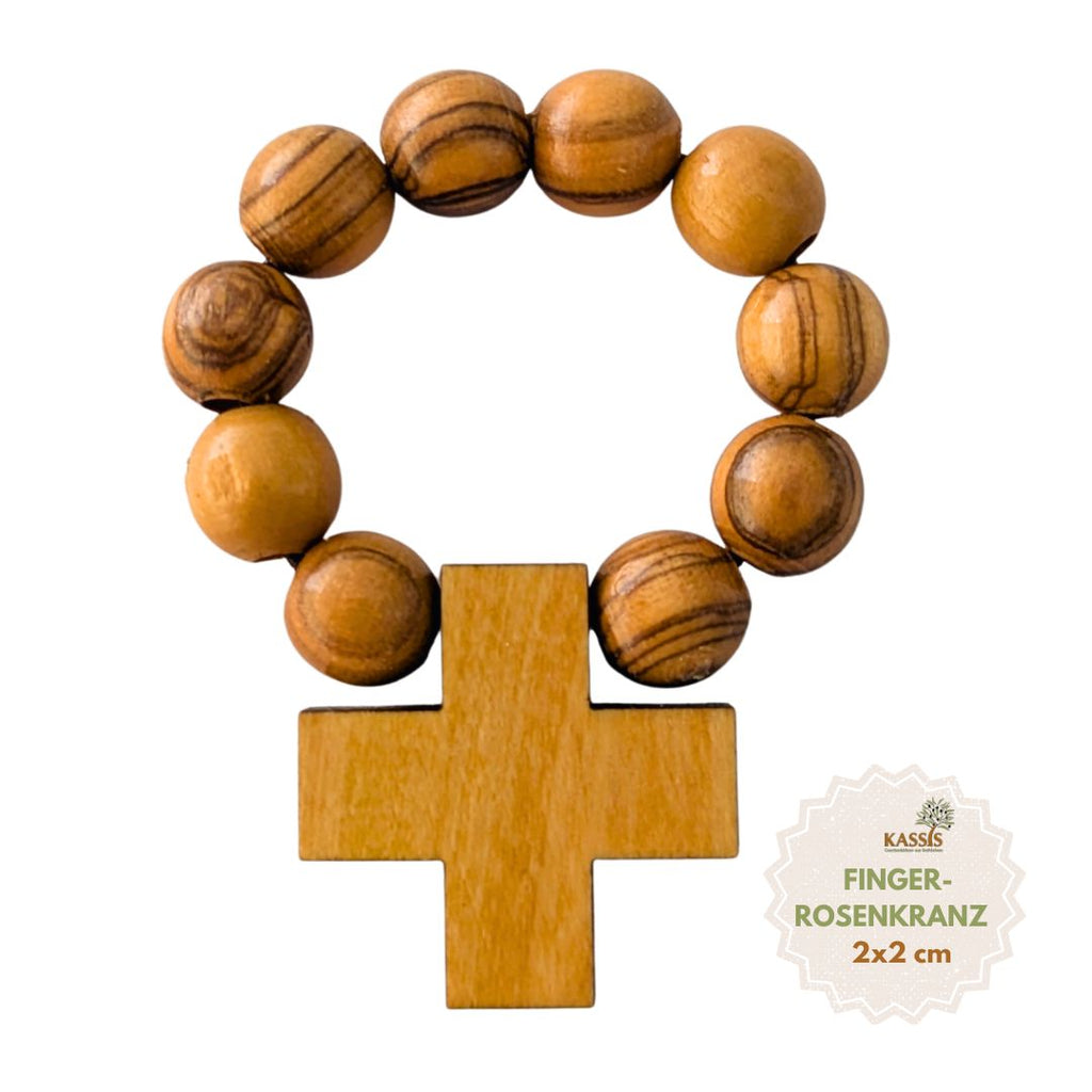 Olivenholz Fingerrosenkranz aus Bethlehem-0