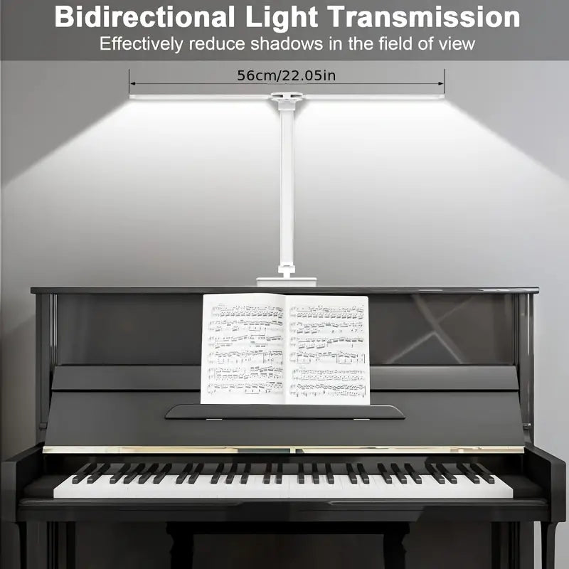 Adjustable Folding Desk Lamp for Home Office - Modern Double-Arm LED Banker Lamp, White-3