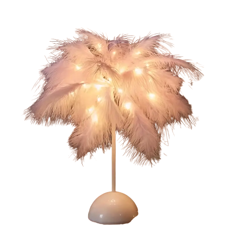 Feather Touch Table Lamp - Pink | Bedroom Interior Decor Light-0