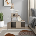NNECW 2 In 1 Cat Tree with Litter Box Enclosure for Indoor Cars-0