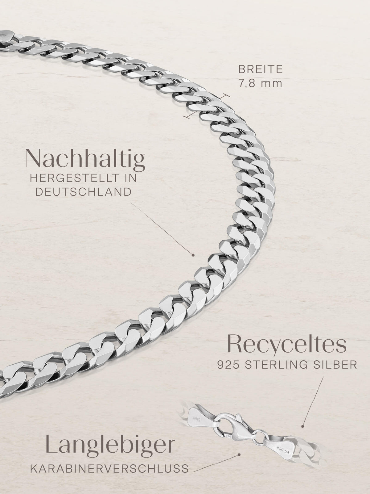 Armband Panzerkette TIMELESS Monumental Silber