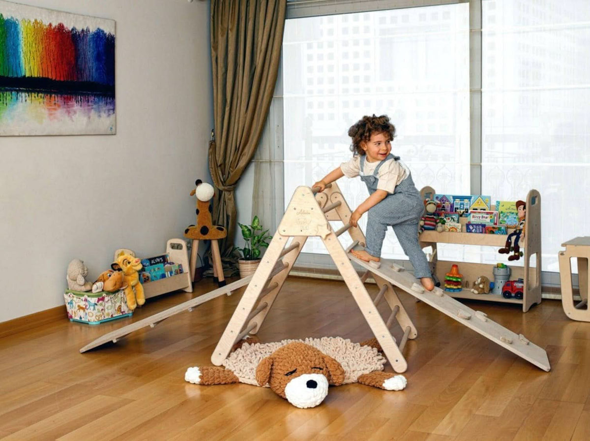 Montessori Climbing Set - Climbing Triangle / Arch Rocker, XL Pillow, and 2 Ramps / 5 Pieces
