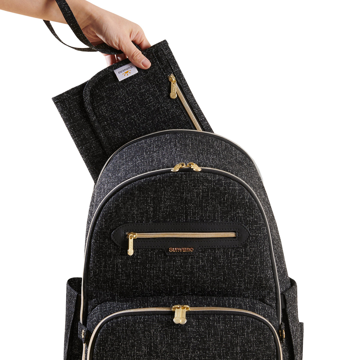 Convertible Tweed Diaper Backpack-4