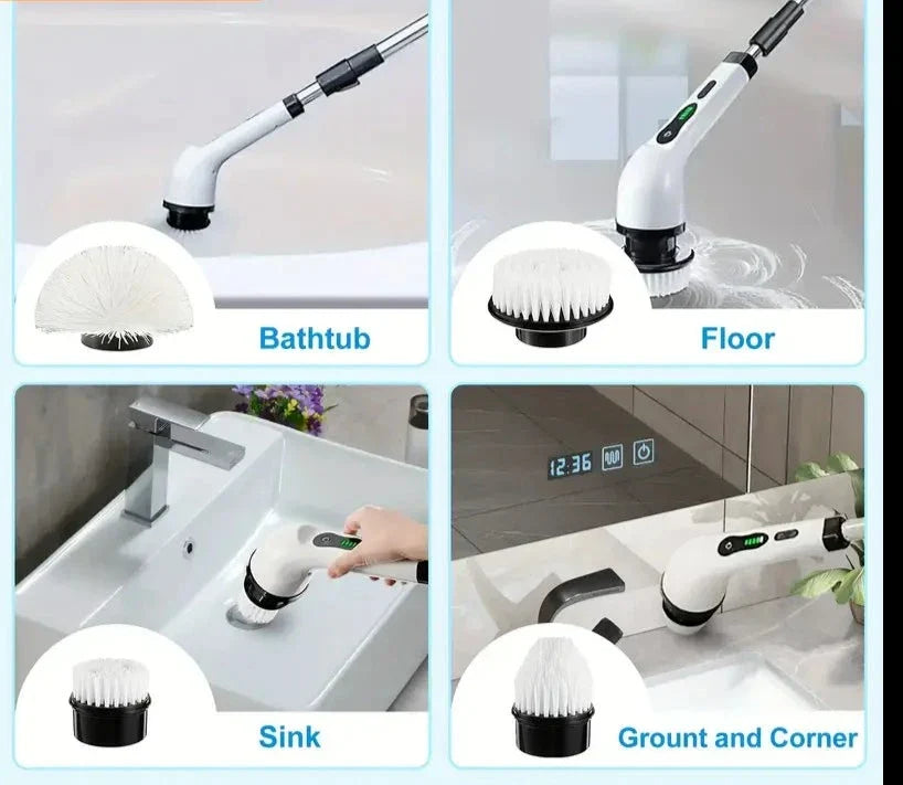 Electric Rotary Floor Scrubber with Replaceable Brush Heads-1