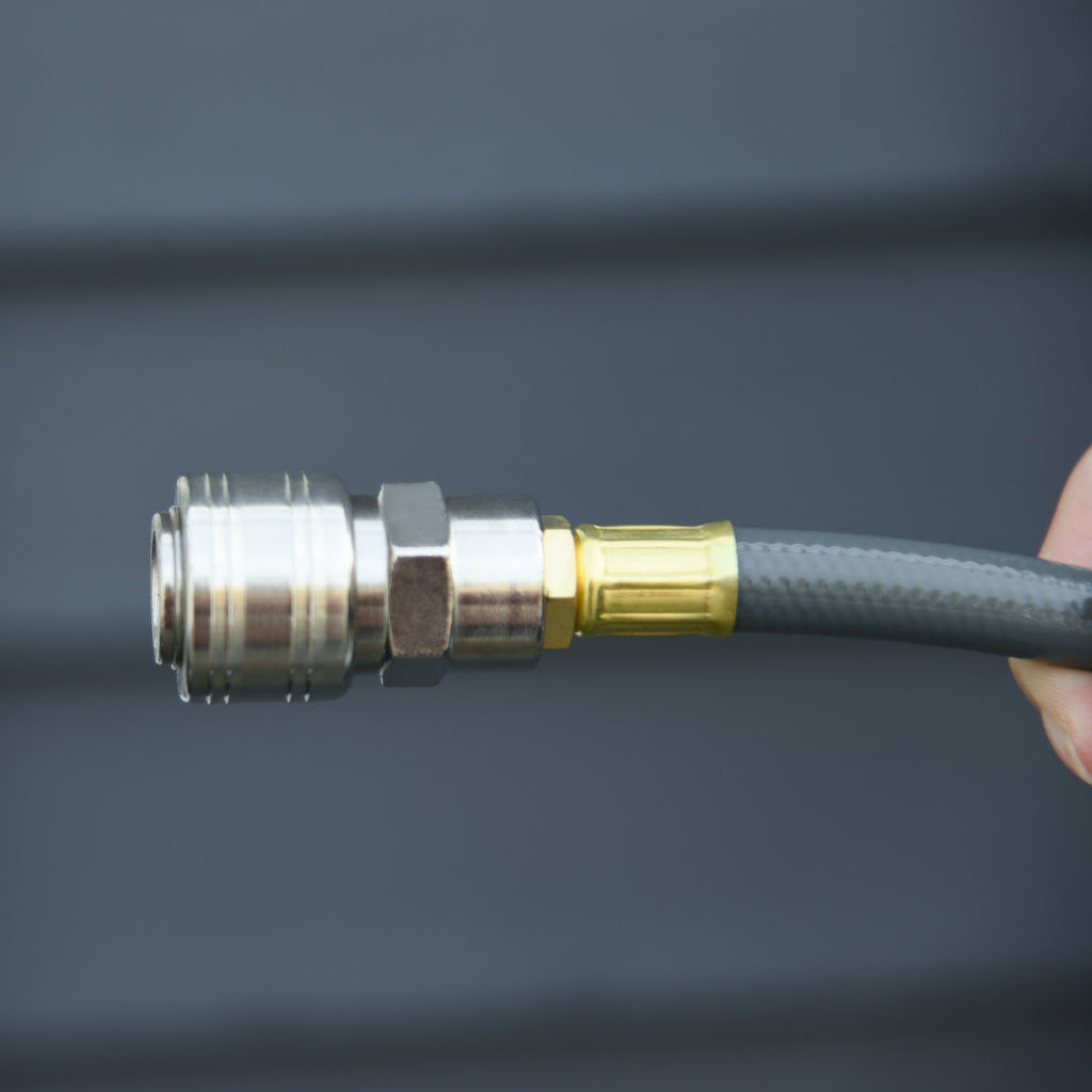 Enrouleur de Tuyau à Air Comprimé 20 m + 1,94 m, Dévidoir Automatique Ø Intérieur 3/8", 1/4" BSPT, Gris-7