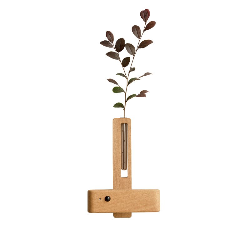 360 Degree Motion Sensor Solid Wood Vase Wall Light-4