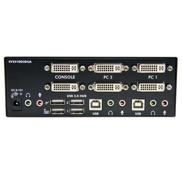 Star Tech 2 Port Dual DVI USB KVM Switch with Audio & USB 2.0 Hub-2