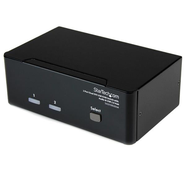 Star Tech 2 Port Dual DVI USB KVM Switch with Audio & USB 2.0 Hub-0