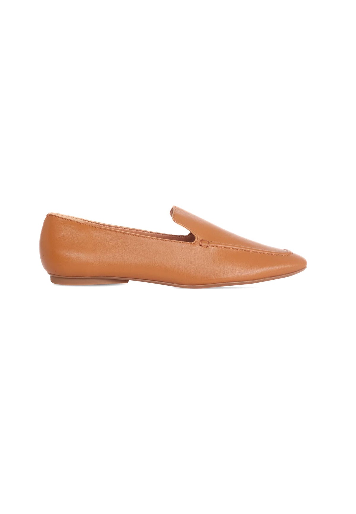 Clusia Goat Leather Loafers – Brown Flat