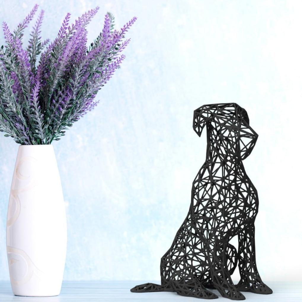 A Cute Geometrical Pitbull Sculpture-3