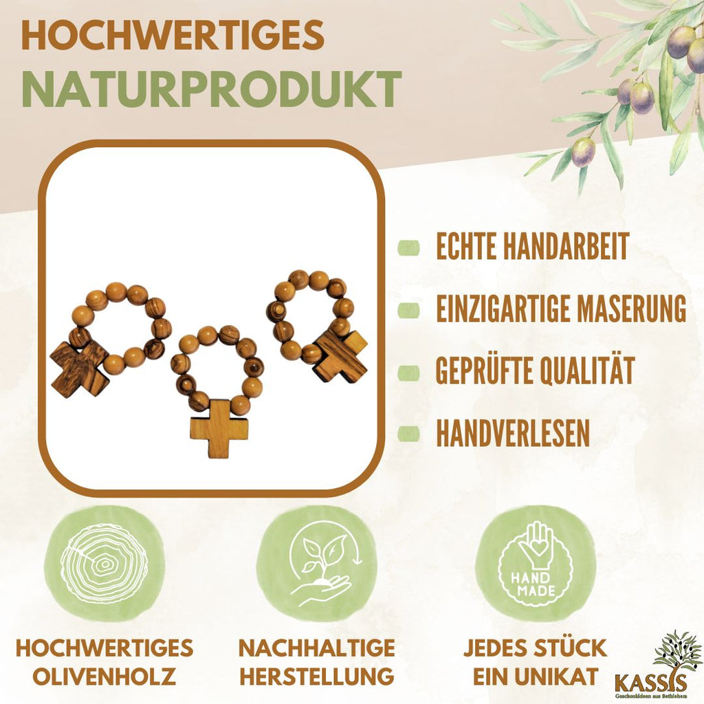 Olivenholz Fingerrosenkranz aus Bethlehem-1