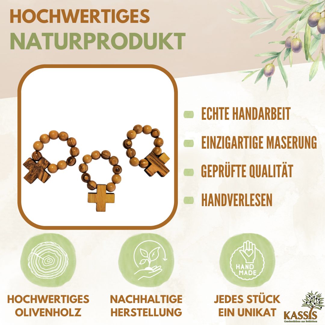 Olivenholz Fingerrosenkranz aus Bethlehem-1
