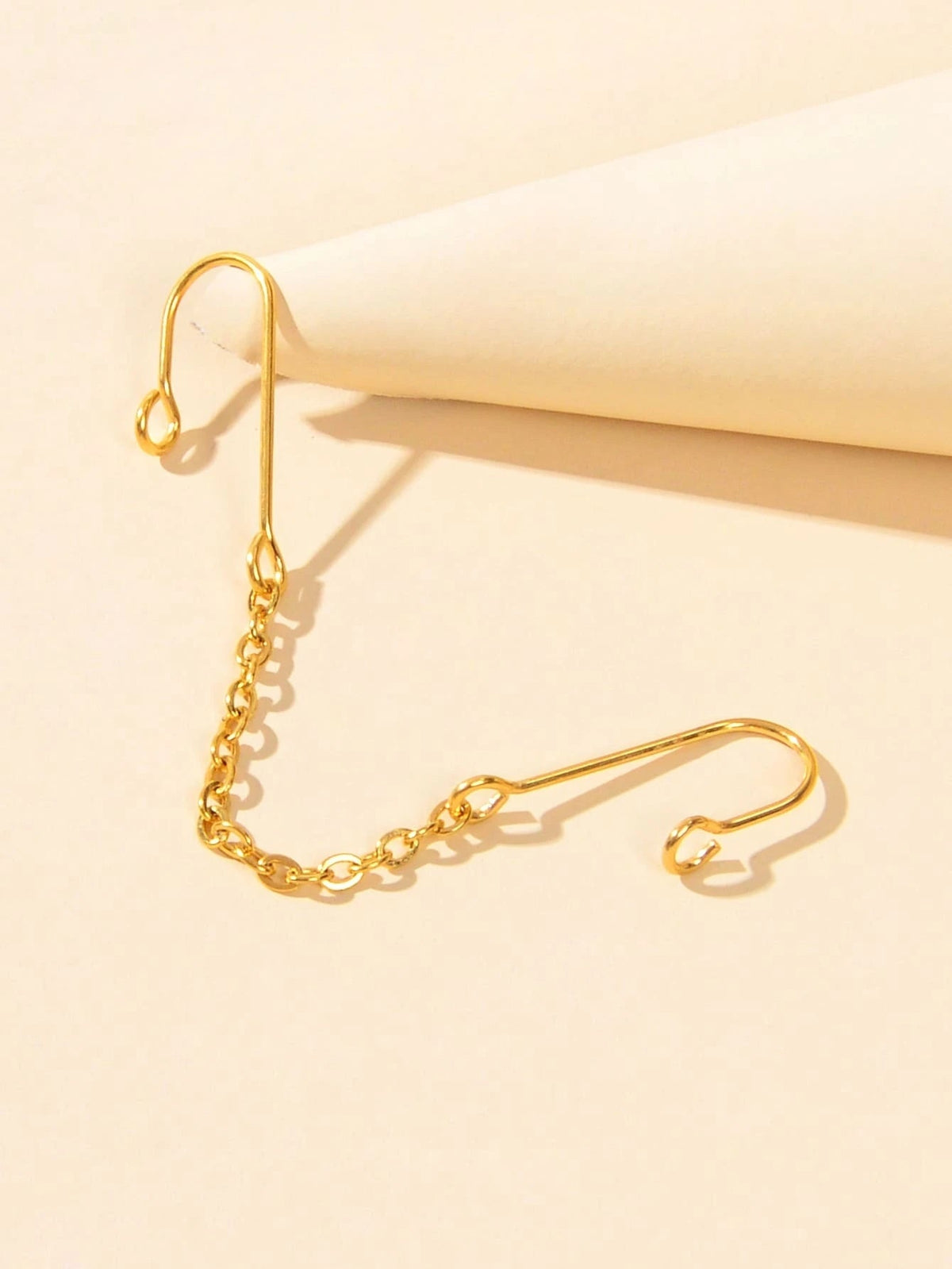 1pc Geometric Chain Link Punk Fake Nose Ring Lip Nose Body Piercing Jewellery-1