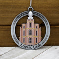 Logan Utah Temple Antique Silver With Colored Enamel Ornament by Ringmasters-0