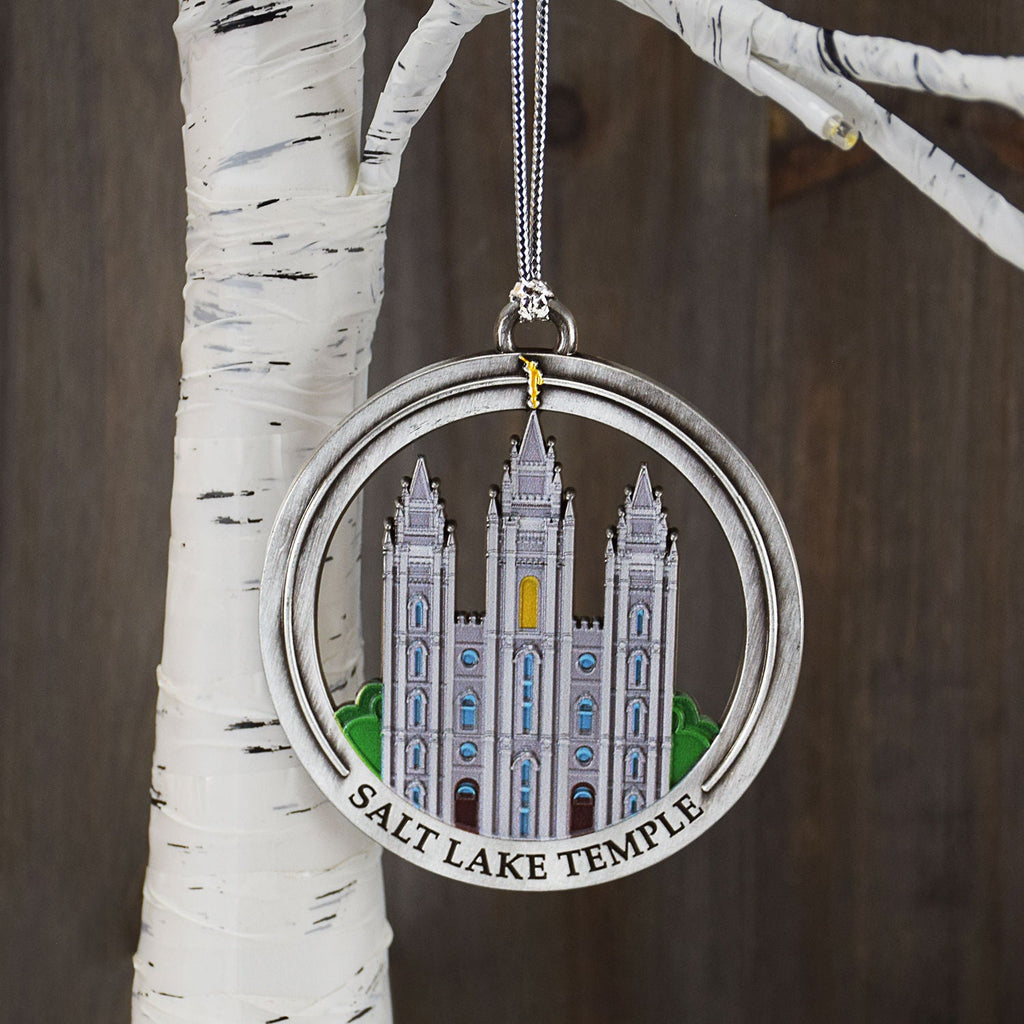 Salt Lake Temple Enamel Colored Ornament-0