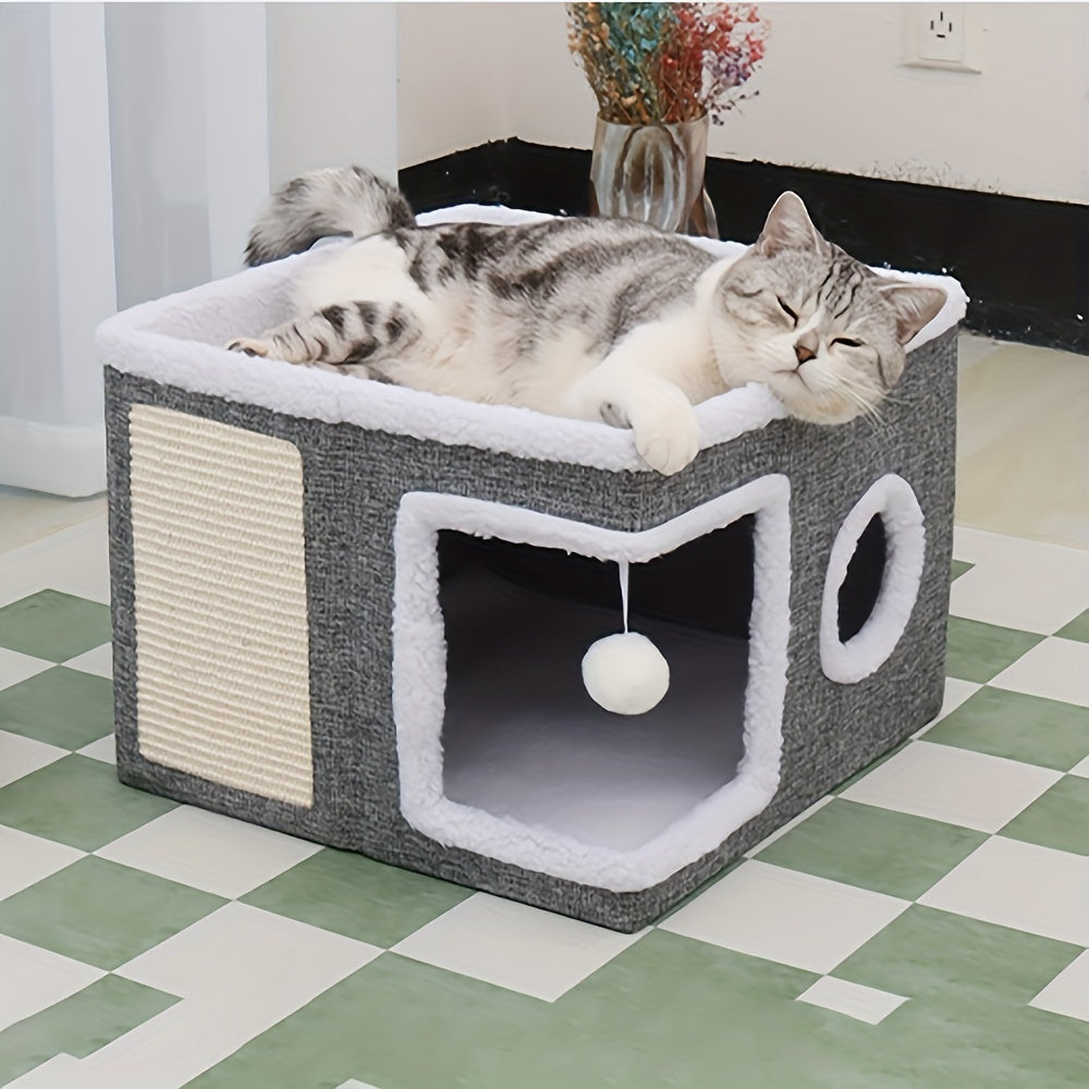 Double-Layer Cat Bed Cave Sofa-1