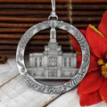Deseret Peaks Utah Temple Antique Silver Ornament-0