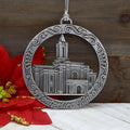 Montpelier Idaho Temple Antique Silver Ornament-0