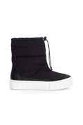Andira Black Quilted Nylon Waterproof Winter Boots – White Platform Sole