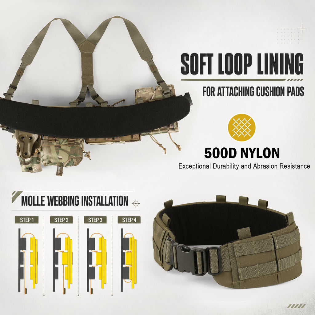 VOTAGOO® Tactical Battle Belt with Detachable Suspenders