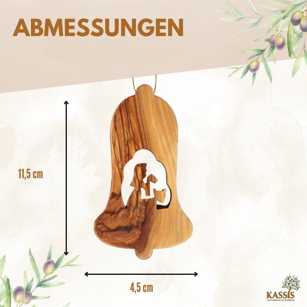 Olivenholz Krippen-Anhänger im 3er Set (ohne Rinde) | Baumschmuck & Weihnachtsdeko für Advent und Weihnachten-2