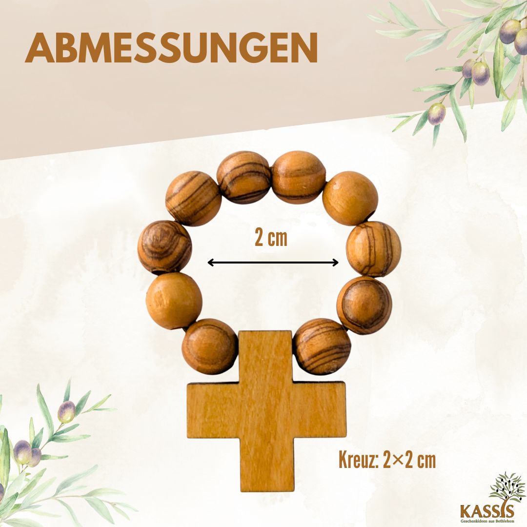 Olivenholz Fingerrosenkranz aus Bethlehem-2