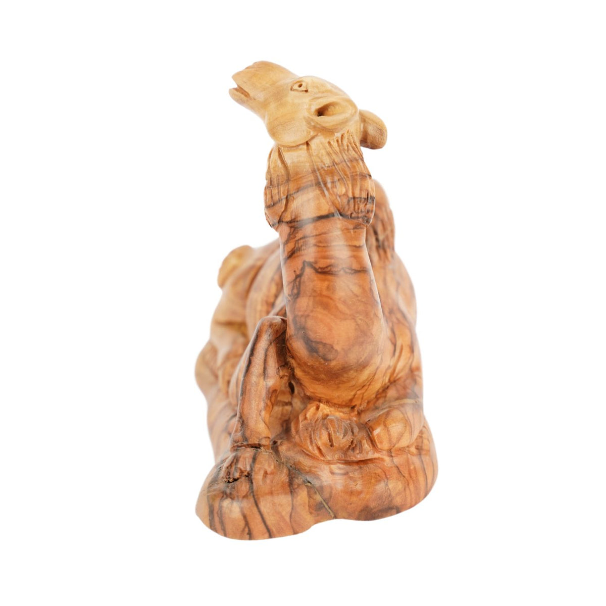 Handgeschnitztes Dromedar aus Olivenholz – Kunstvolle Krippenfigur aus Bethlehem (11,5 cm)-3