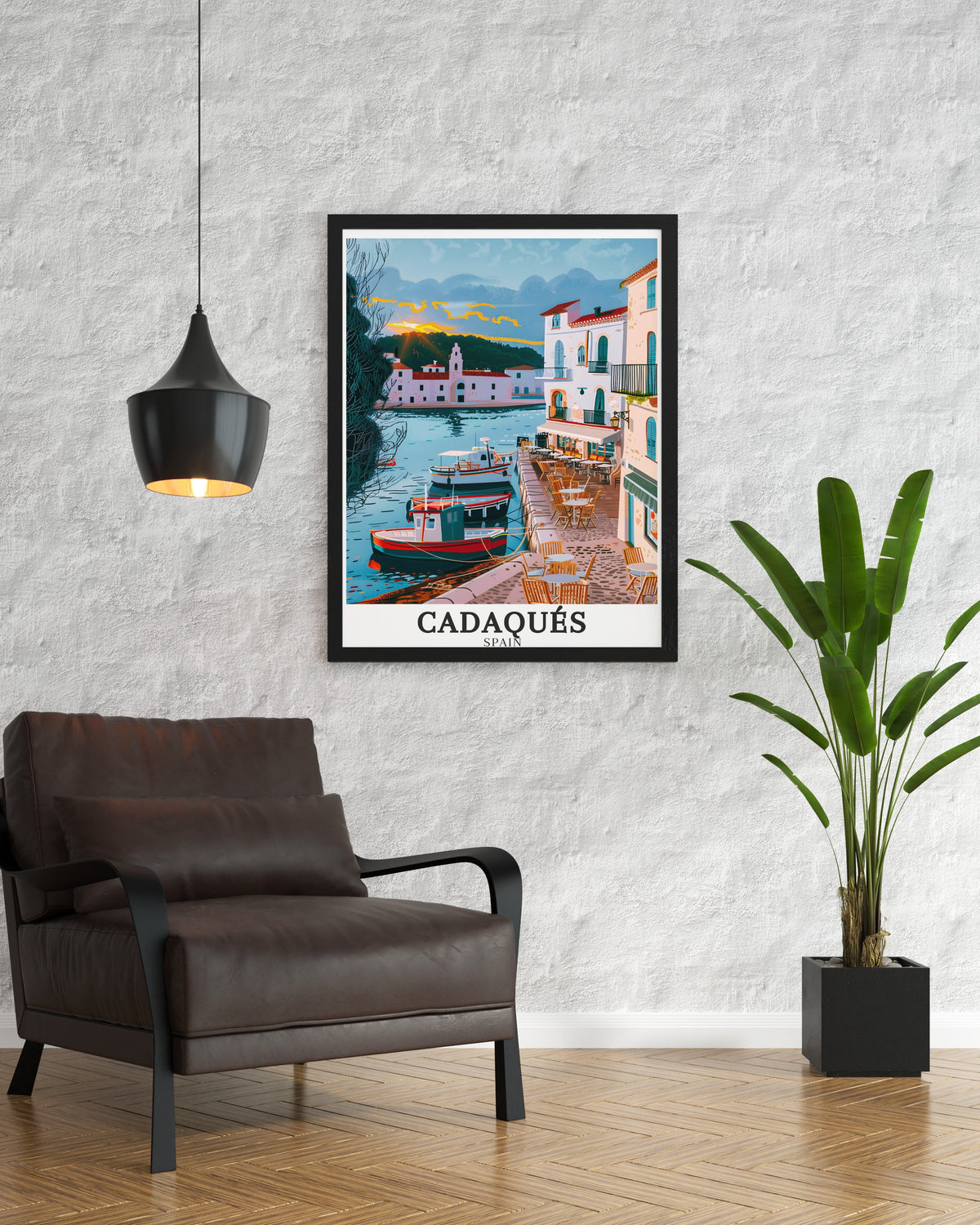 Cadaqués Print - Girona Wall Art - Mediterranean Framed Art - Mediterranean Vintage Poster-4