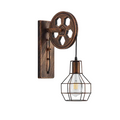 Vintage Industrial Wall Sconce - Rustic Farmhouse Bedside Lamp (Bronze)-0