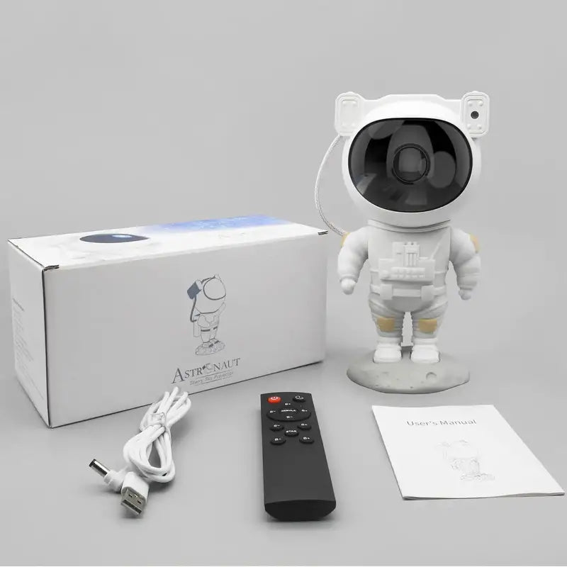 Astronautlampa med stjärnhimmel och fjärrkontroll