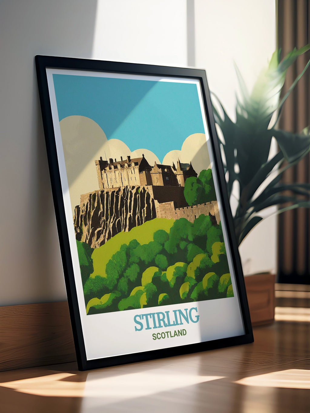 Stirling Castle Print - Stirling Wall Art - Scotland Framed Art - Scotland Vintage Poster-3