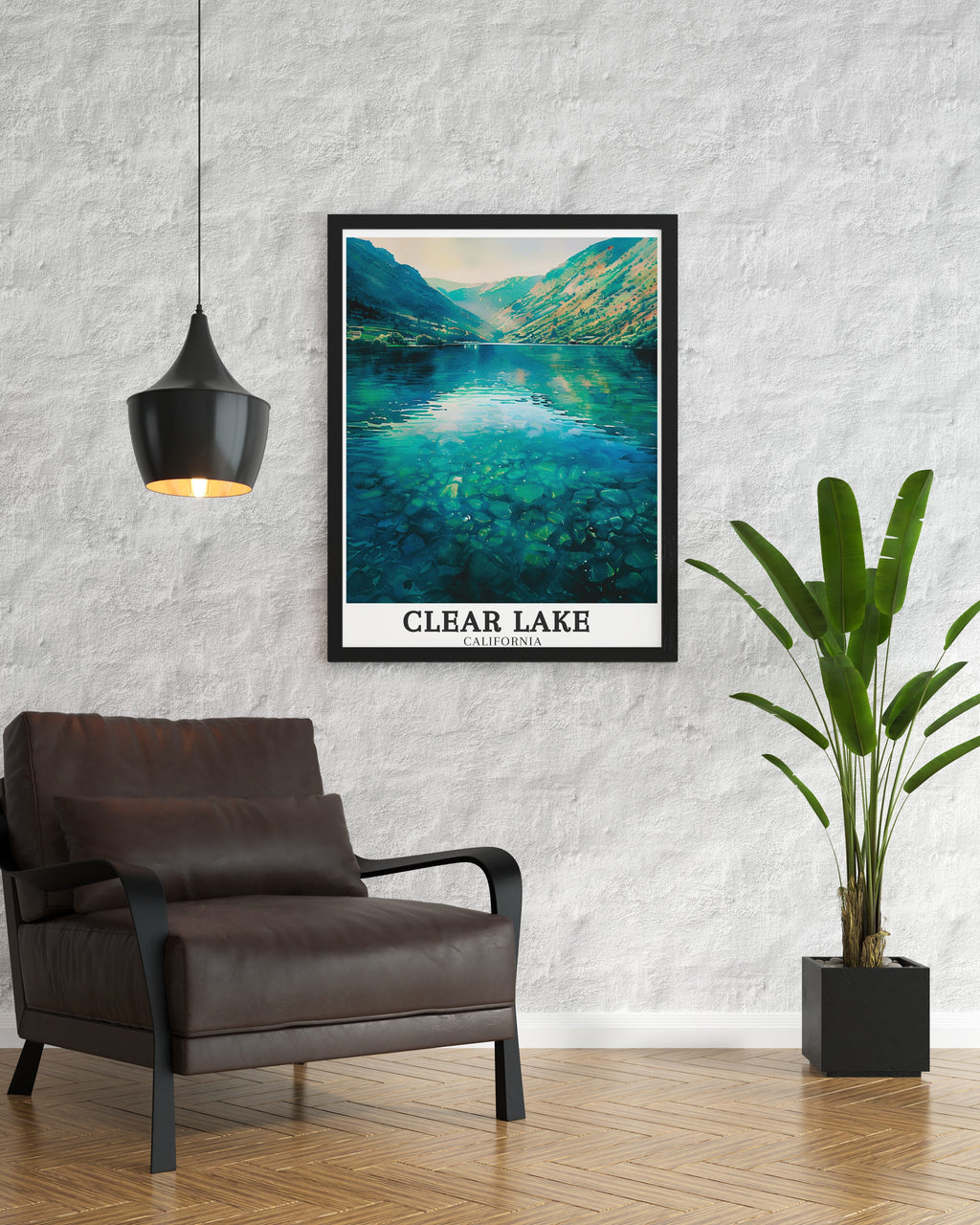 Clear Lake Print - Coast Ranges Wall Art - Lake County Framed Art - Clear Lake Vintage Poster-3