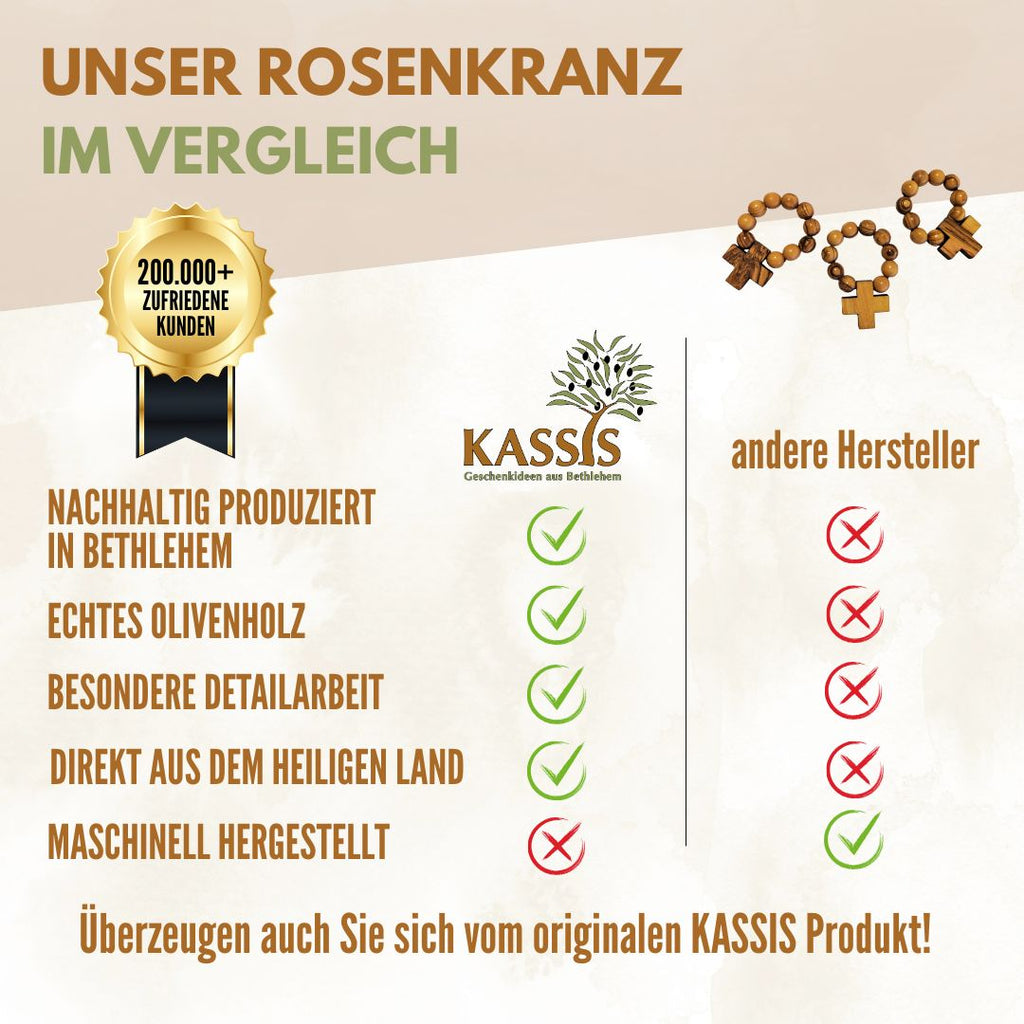 Olivenholz Fingerrosenkranz aus Bethlehem-3