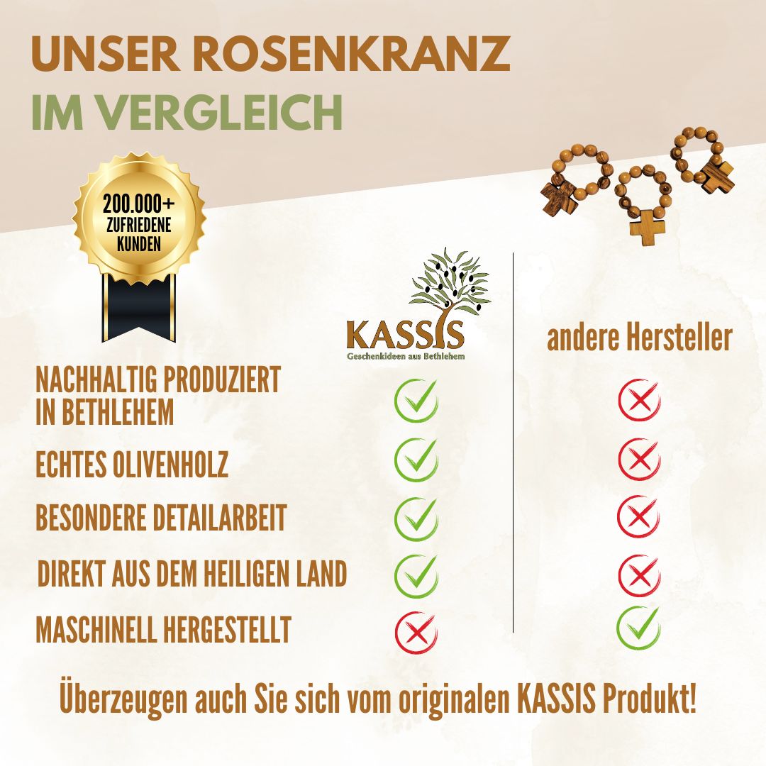 Olivenholz Fingerrosenkranz aus Bethlehem-3