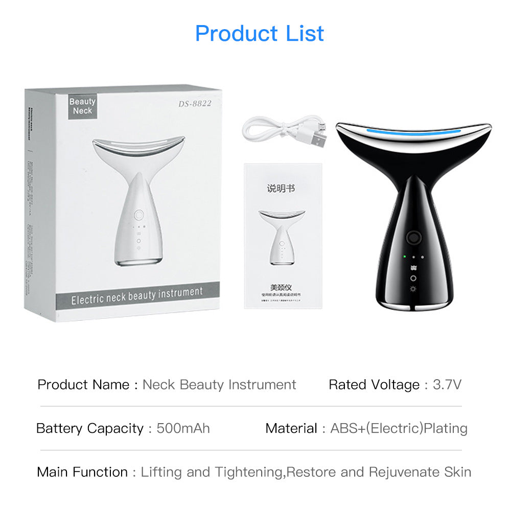 EMS Microcurrent Neck Face Beauty Device With 3 Colors LED Photon Therapy Skin Tighten Reduce Double Chin Face Lifting Devices-2