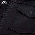 MONT5  Diran Men Black Classic Leather Jacket with Shirt Collar
