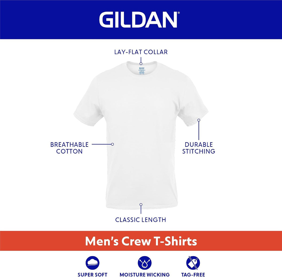Gildan Men's Crew T-Shirts, Multipack, Style G1100