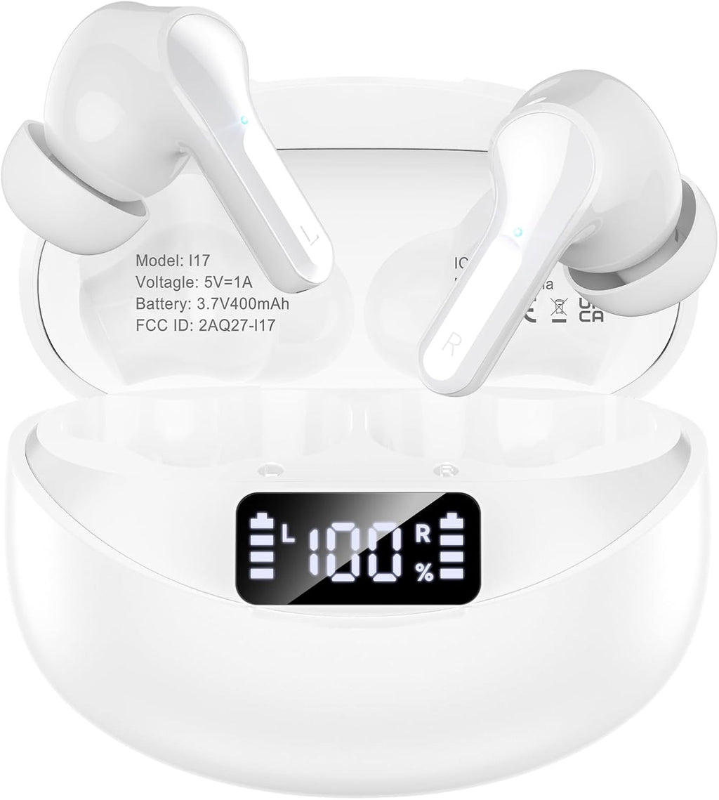 Wireless Earbuds, Bluetooth 5.4 Headphones HiFi Stereo/Crystal Clear, Black