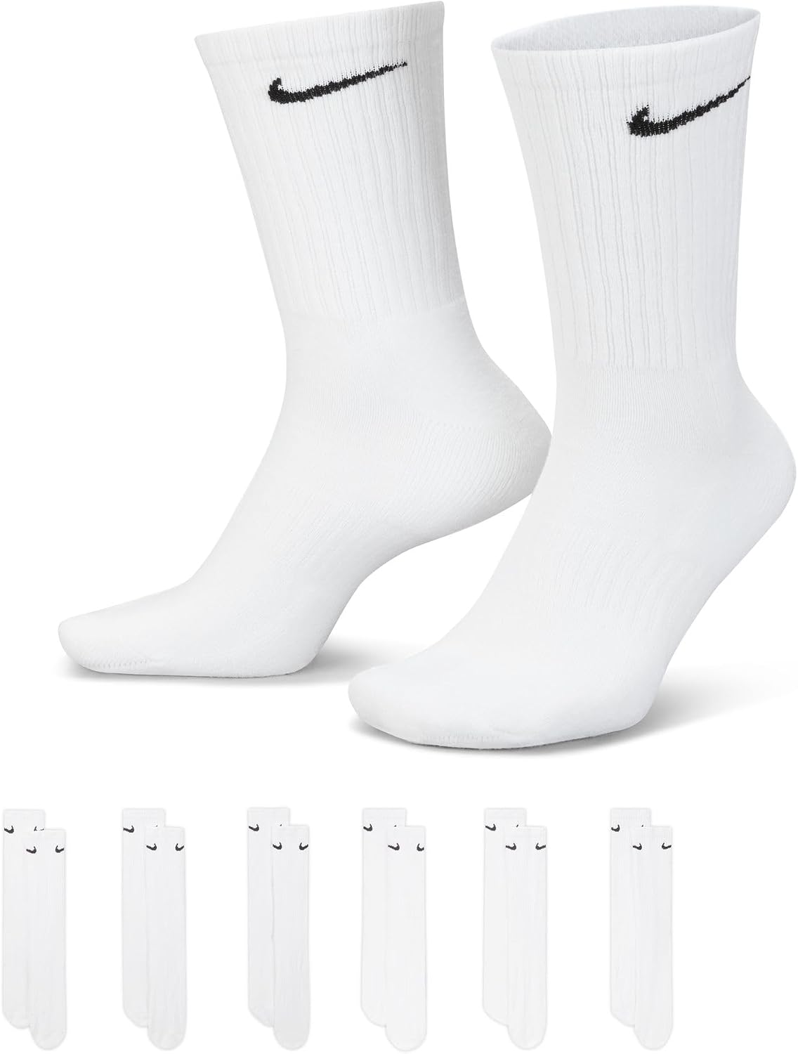 Чорапи за тренировка Nike Adult Everyday Cushioned Crew (6 чифта) | Мъжки и дамски