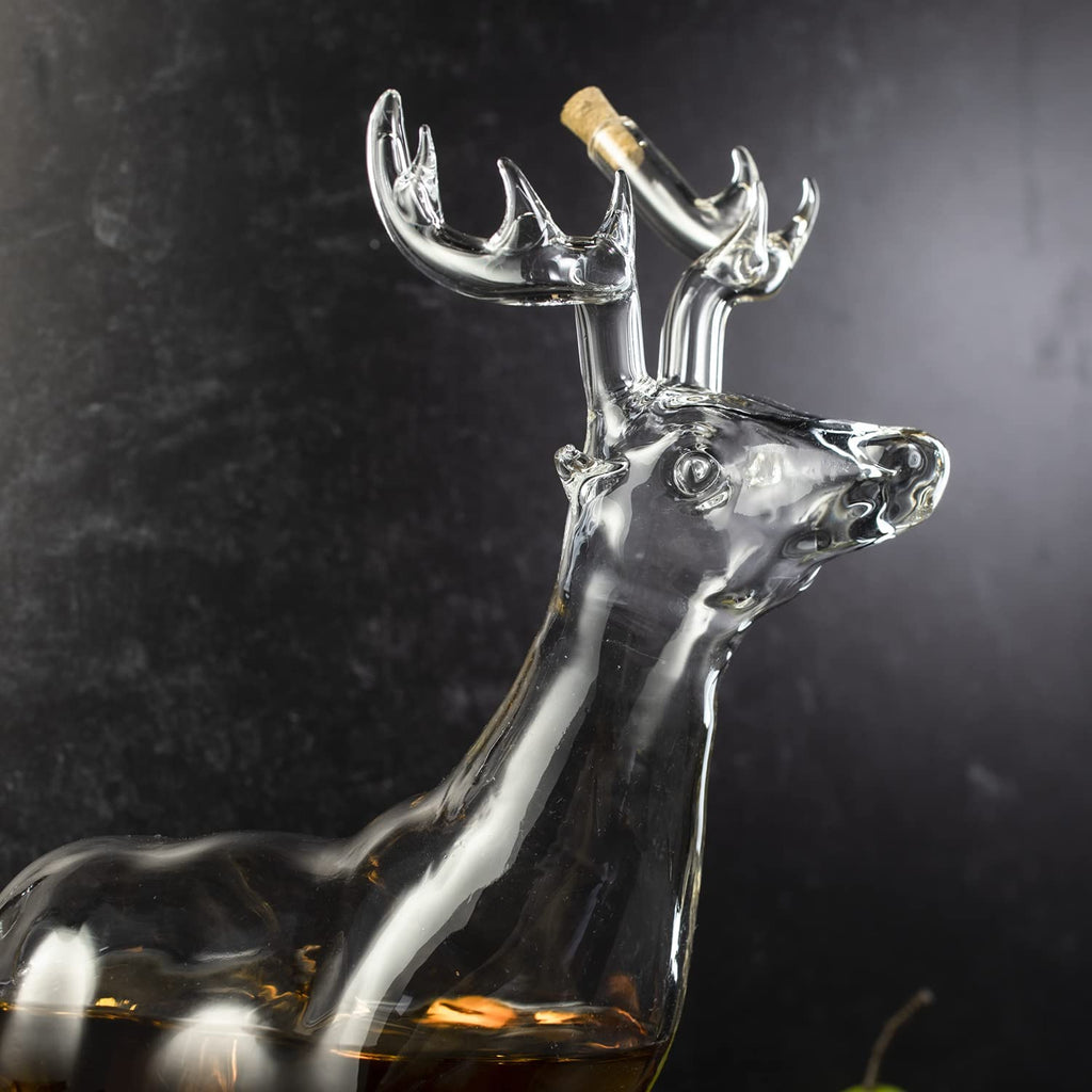 Reindeer Whiskey Decanter Premium Barware Gift Elegant Drinkware Collection-2