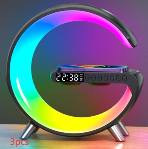 New Intelligent G Shaped LED Lamp Bluetooth Speake Wireless Charger Atmosphere Lamp App Control For Bedroom Home Decor-0