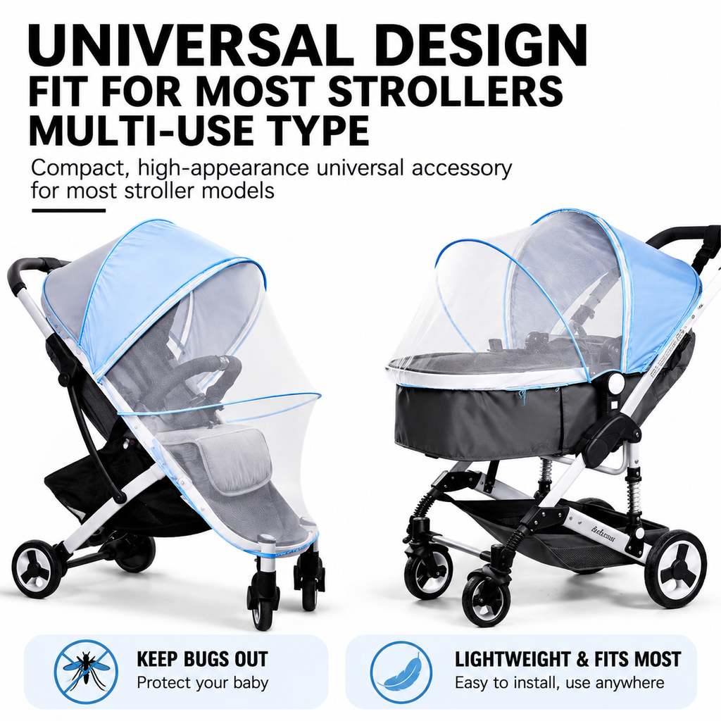 Universal Baby Stroller Sun Shade & Mosquito Net-2