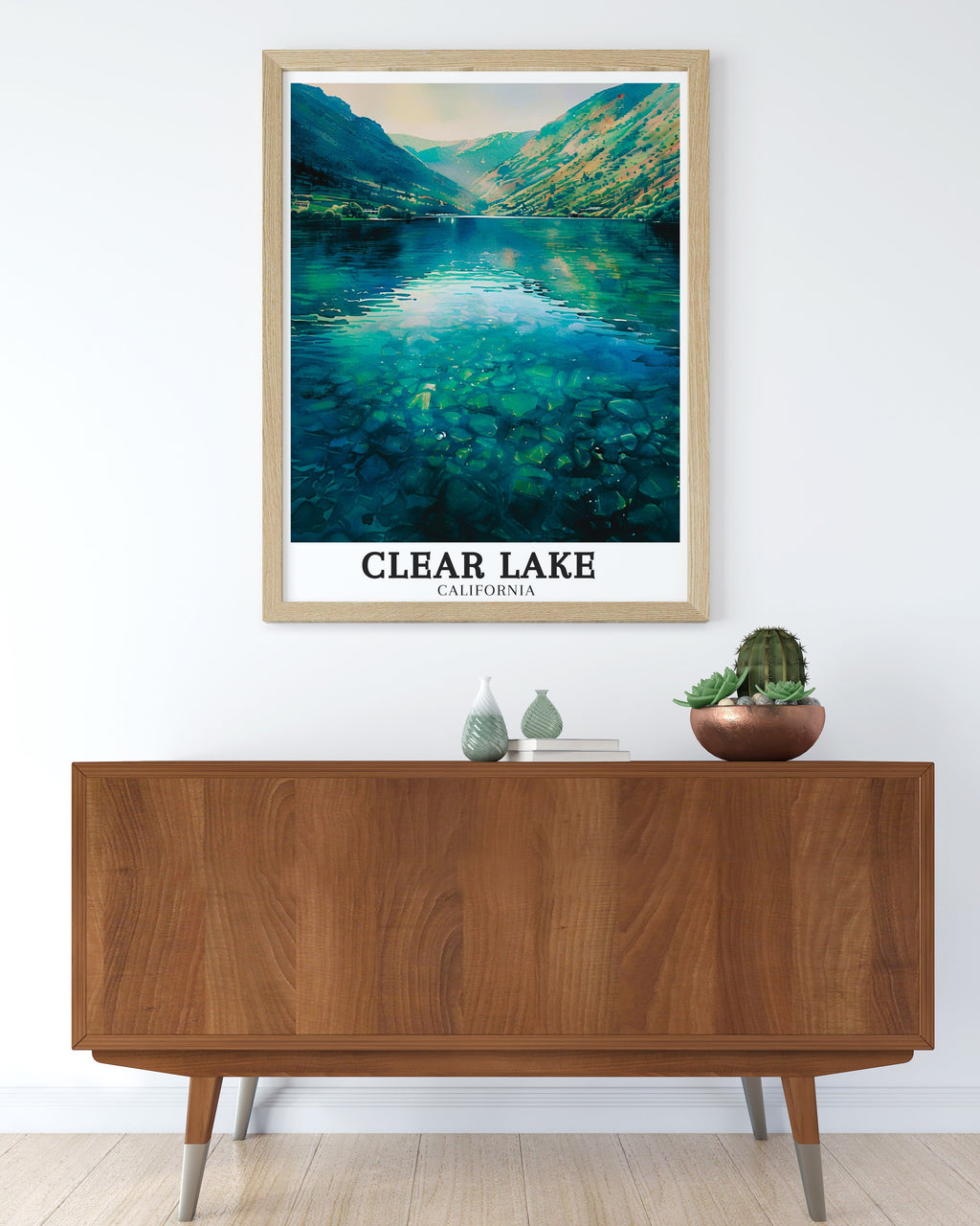 Clear Lake Print - Coast Ranges Wall Art - Lake County Framed Art - Clear Lake Vintage Poster-2