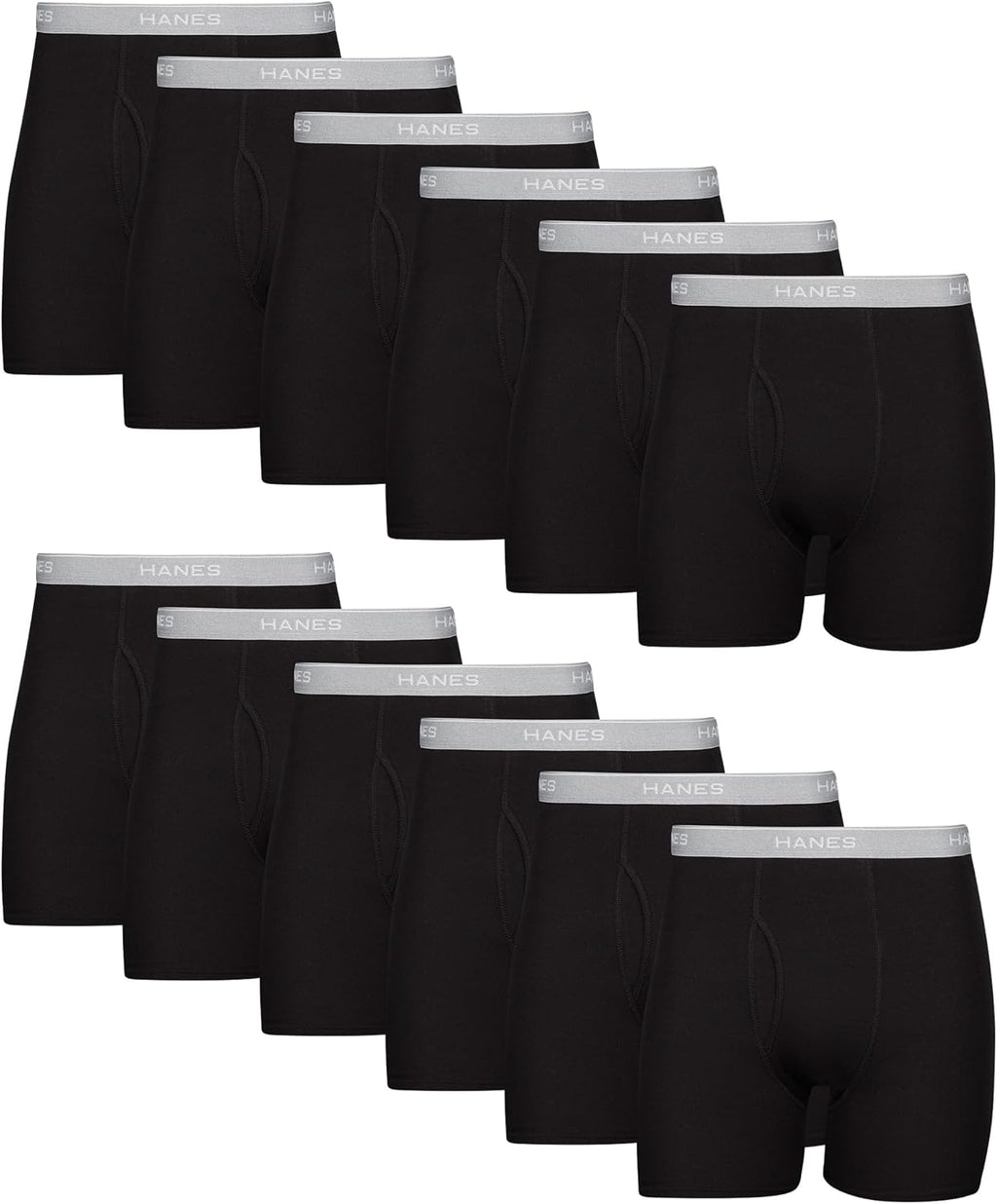 Hanes mens Underwear Boxer Briefs Pack, Cool & Breathable Cotton Moisture-wicking Underwear for Men, No Ride Up