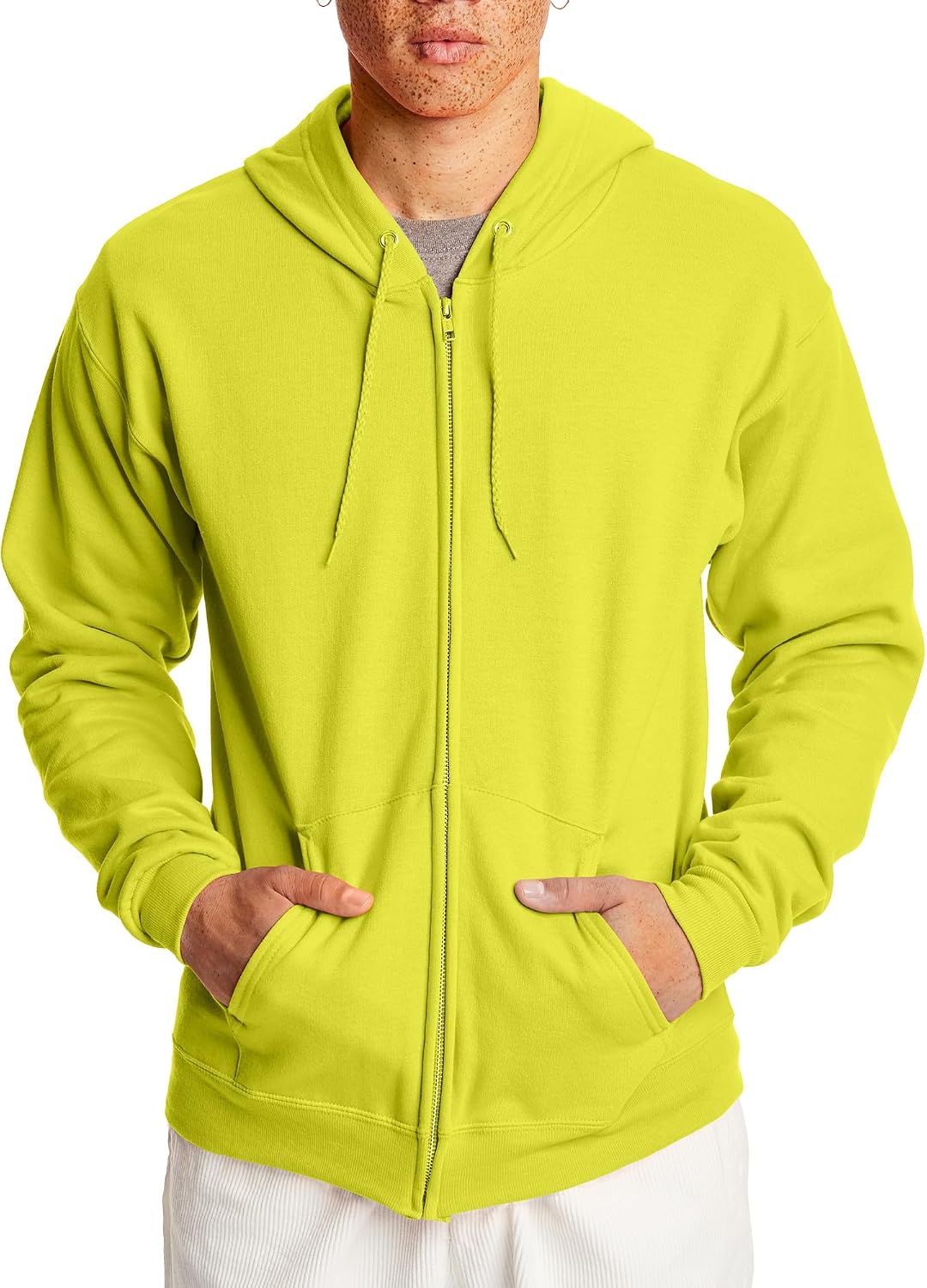 Мъжки суитшърт с цип Hanes, Ecosmart полар с цял цип за мъже, суитшърт с качулка