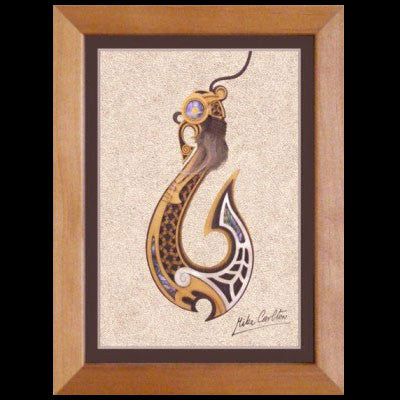 Framed 3D Wooden Matau-0