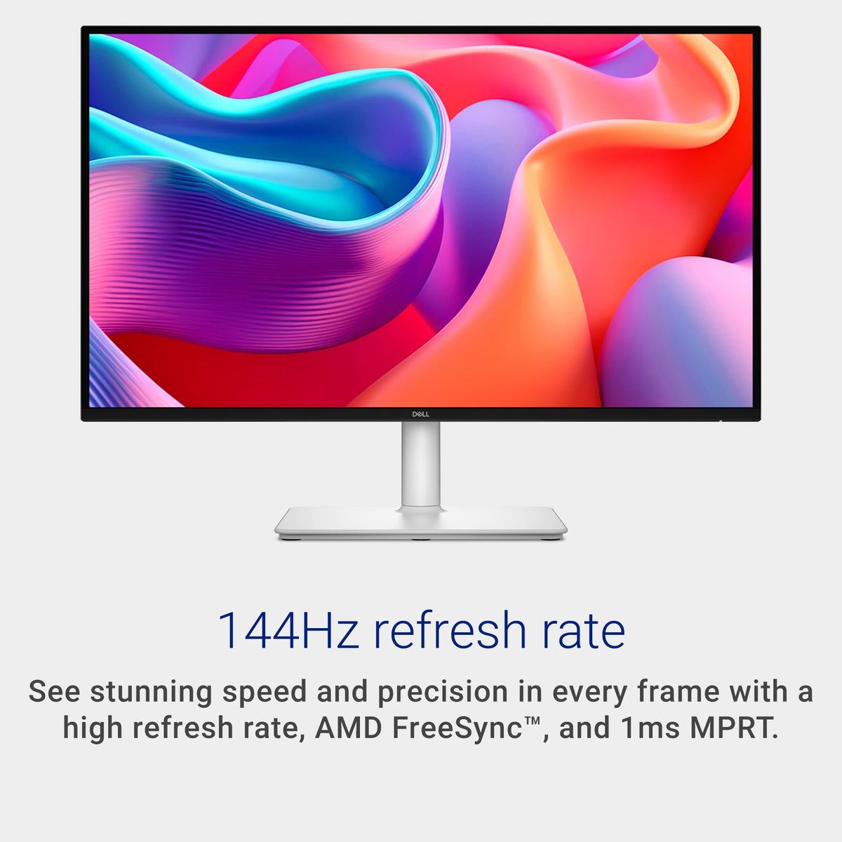 Dell 27 Plus QHD Monitor - S2725DSM - 27-inch QHD (2560x1440) 144Hz 1ms Display, 2 x 3W Speakers, HDMI/DisplayPort 1.4 Connectivity, Height/Tilt/Pivot/Swivel Adjustability, AMD FreeSync - Ash White