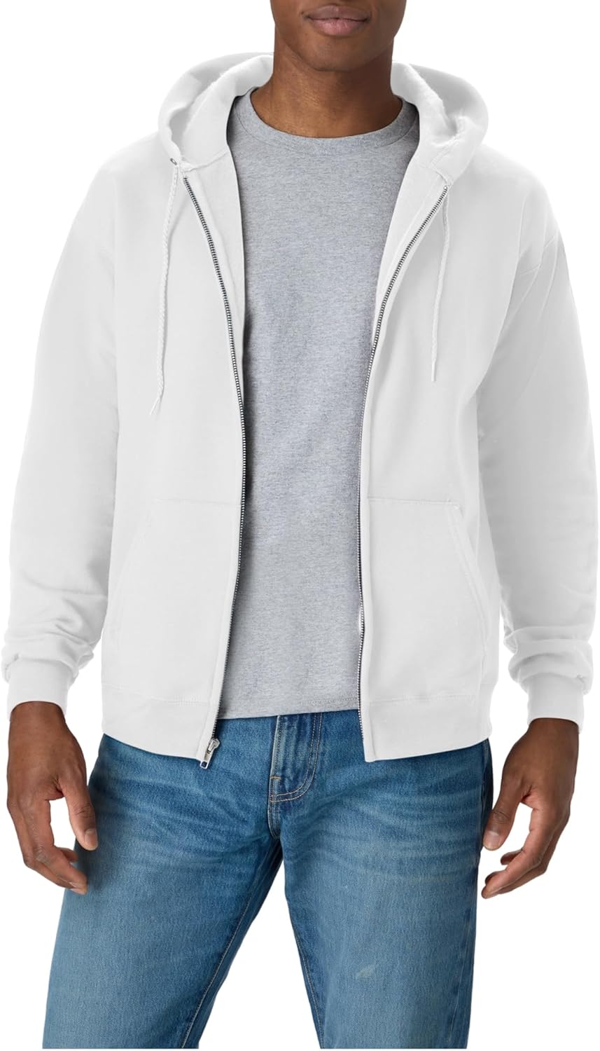 Мъжки суитшърт с цип Hanes, Ecosmart полар с цял цип за мъже, суитшърт с качулка