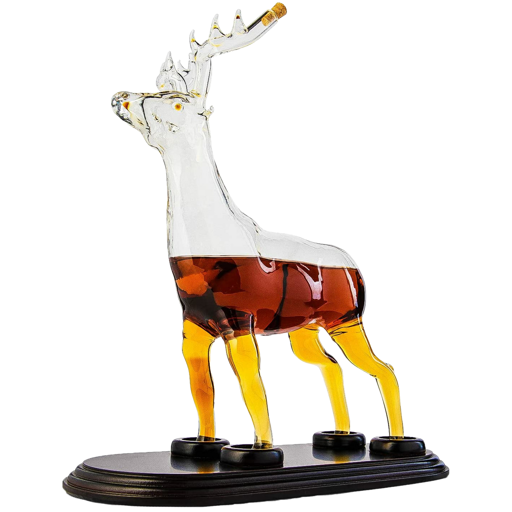 Reindeer Whiskey Decanter Premium Barware Gift Elegant Drinkware Collection-0